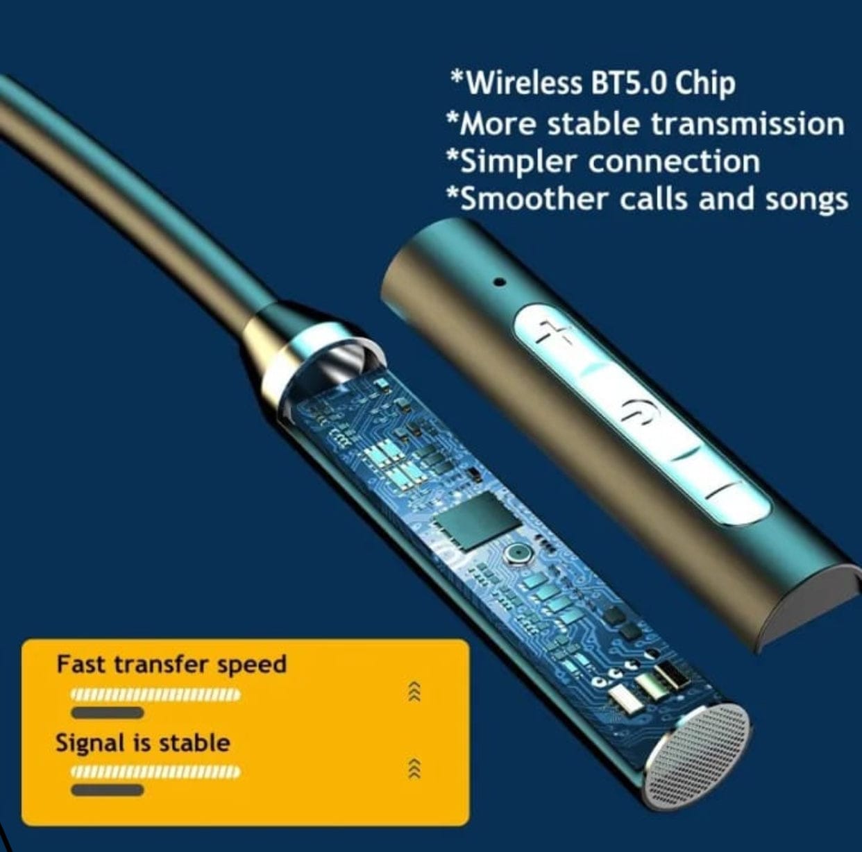 Super Sound Wireless Neckband – Bluetooth 5.0 Headphones with Deep Bass, 6-Hour Playtime & Built-in Mic